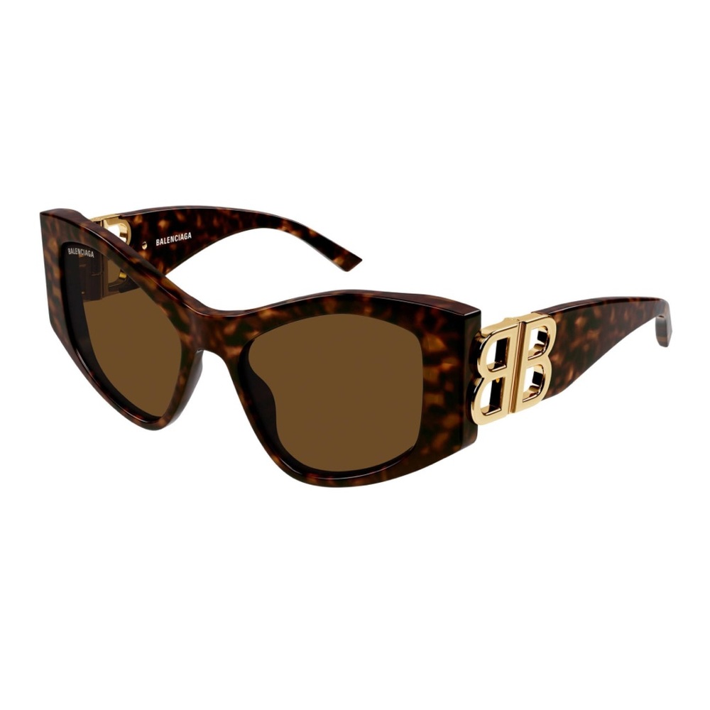 BALENCIAGA WOMEN'S DYNASTY XL D-FRAME SUNGLASSES IN HAVANA